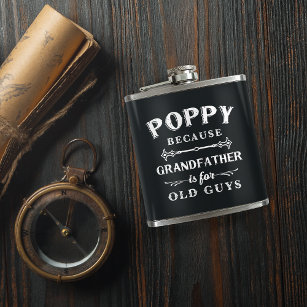 Poppy   Großvater von Funny ist für alte Typ Flachmann