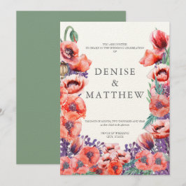 Poppy Hochzeit Einladung mit Basil Back