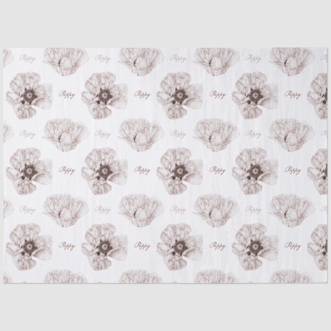 Poppy Illustriert Seidenpapier (Vorderseite)