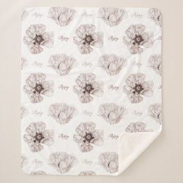 Poppy Illustrierte Blume Sherpadecke