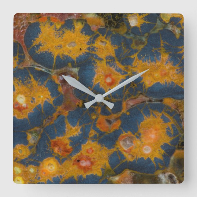 Poppy Jasper Quadratische Wanduhr (Vorderseite)
