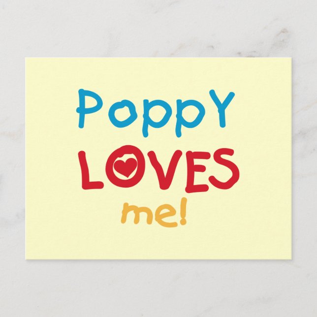 Poppy Lieben Me T - Shirt und Geschenke Postkarte (Vorderseite)