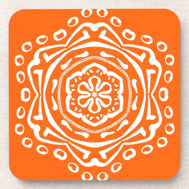 Poppy Mandala Getränkeuntersetzer (Vorderseite)