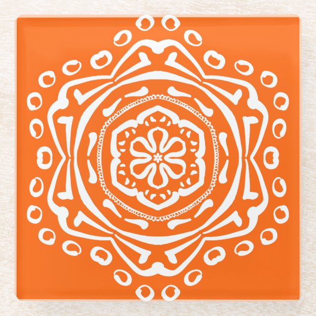 Poppy Mandala Glasuntersetzer (Vorderseite)
