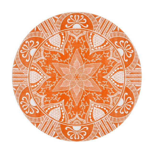 Poppy Mandala Schneidebrett (Vorderseite)