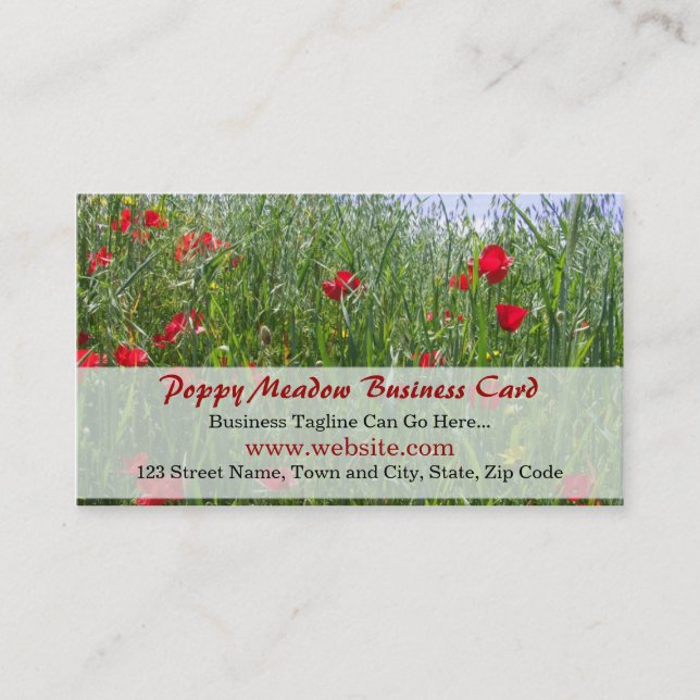 Poppy Meadow Business Card Visitenkarte (Vorderseite)