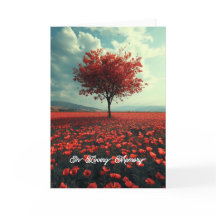 Poppy Meadow Lonely Tree