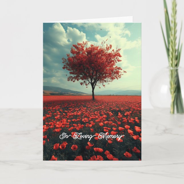 Poppy Meadow Lonely Tree Einladung (Vorderseite)