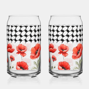 Poppy mit palästinensischem Hattah Can Glass Set Dosenglas