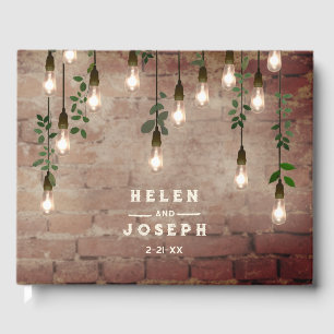 Poppy Monogram Dark Wedding Guest Book Gästebuch