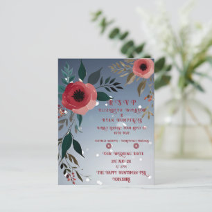 Poppy of Liebe" Einladung zur Hochzeitsfeier Postkarte