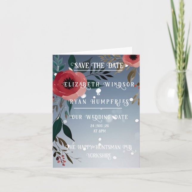 Poppy of Love" Collection Faire-part de mariage (Devant)