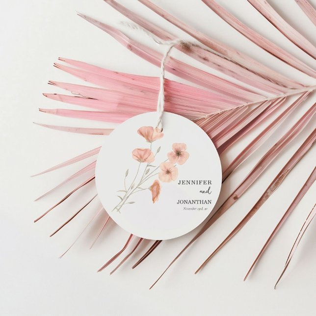 Poppy Orange Blume Wedding Geschenkanhänger (Von Creator hochgeladen)