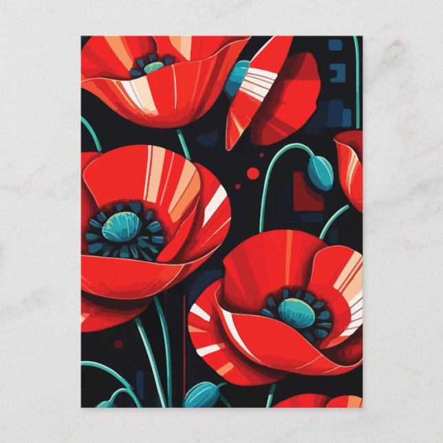 Poppy Papaver Blume Postkarte (Vorderseite)