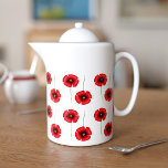 Poppy Pattern Teapot<br><div class="desc">Ein hübscher Mohntepot mit rotem Mohnmuster. Ideal für Mohntee</div>