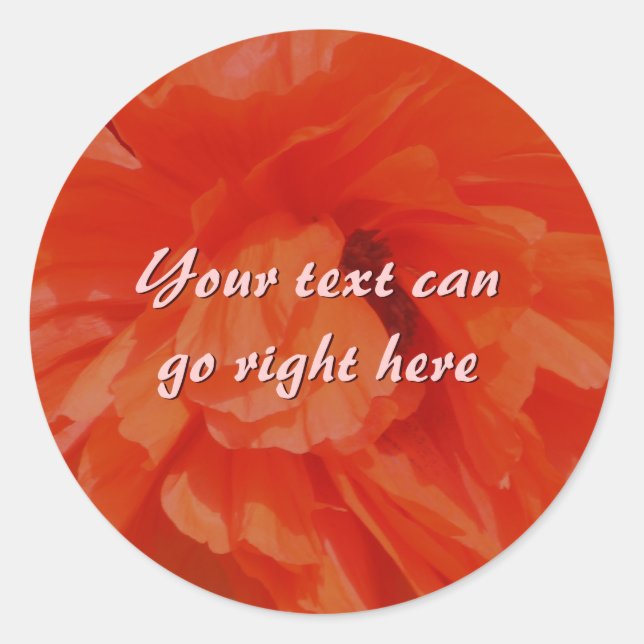 Poppy Petals Round Stickers (Vorderseite)