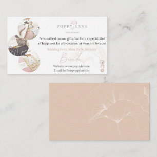 POPPY Pink & Airy Simple Branding Business Card  Visitenkarte