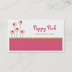Poppy Pink Business Cards Visitenkarte