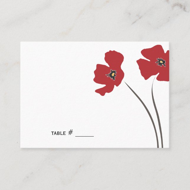 Poppy Platzkarten { Flat } (Vorderseite)
