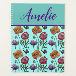 Poppy Poppies Rotes Shabby Chic Aqua Blume Planer
