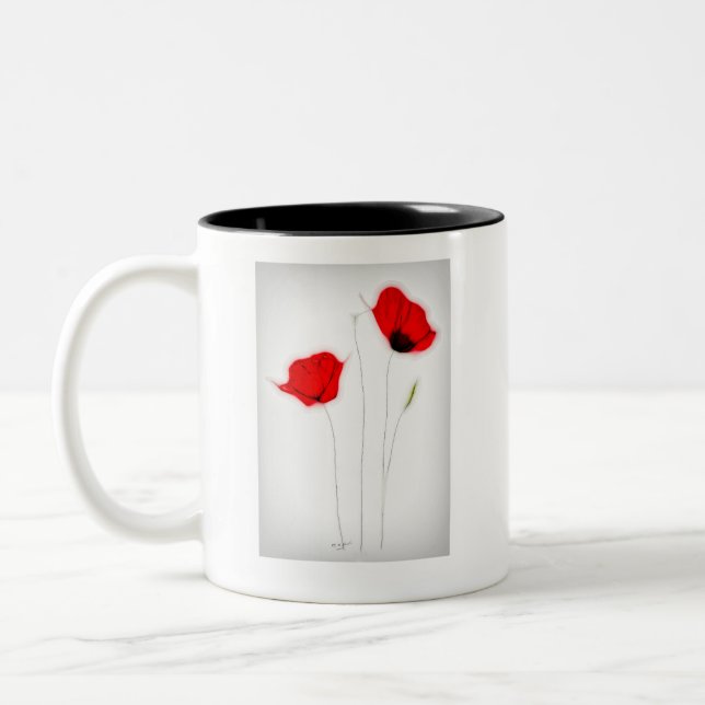 POPPY POSTER ZWEIFARBIGE TASSE (Links)