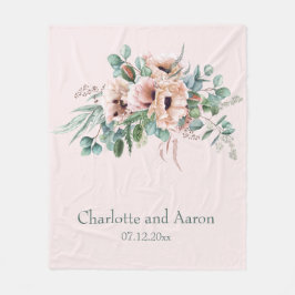 Poppy Radiance Personalisiert Wedding Fleecedecke