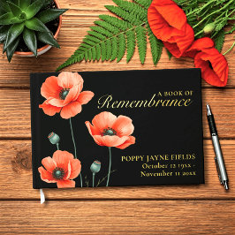 Poppy Remembrance Funerbital Foil Gästebuch