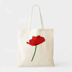 Poppy Rose Rote Blume Pflanze Tragetasche