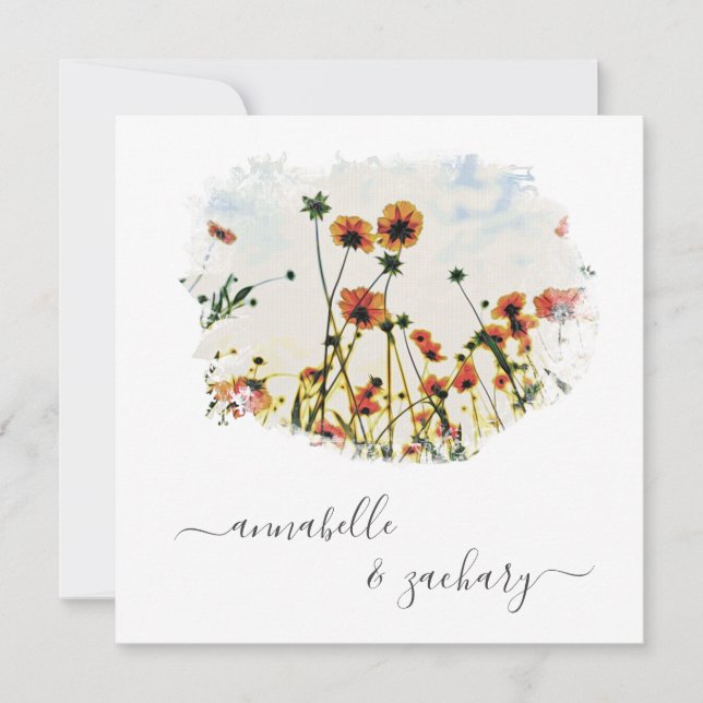 *~* POPPY RSVP - QR code AR9 Floral Invitation (Devant)
