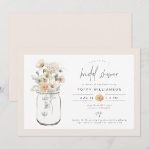 POPPY Rustic Wildblume Mason Jar Brautparty Einladung