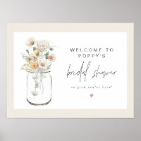 POPPY Rustic Wildblume Mason Jar Bridal Willkommen