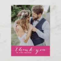 Poppy | Script Wedding Danke Vertical Postcard