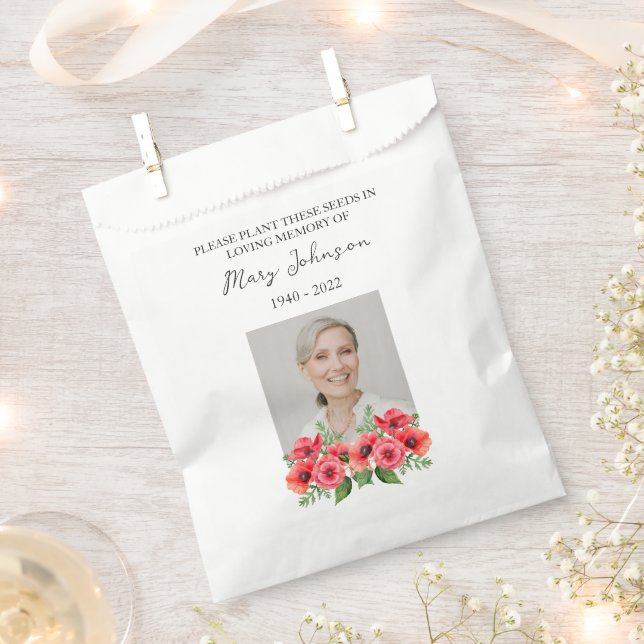 Poppy Seed Packet Memorial Funeral Favor Bag Geschenktütchen (Ausgeschnitten)