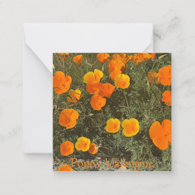 Poppy Valentine Mitteilungskarte (Vorderseite)