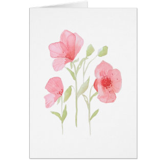 Poppy Wasserfarbe Druckgraukarte