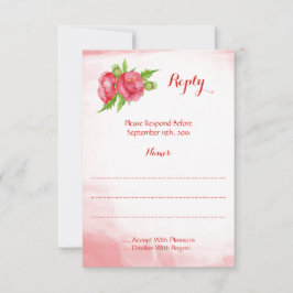 Poppy-Wasserfarbenkarte RSVP Karte