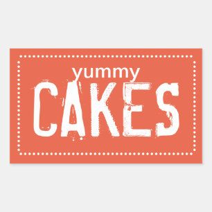 Poppy Yummy Cakes Rechteckiger Aufkleber