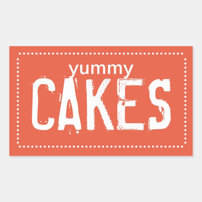 Poppy Yummy Cakes Rechteckiger Aufkleber (Vorderseite)