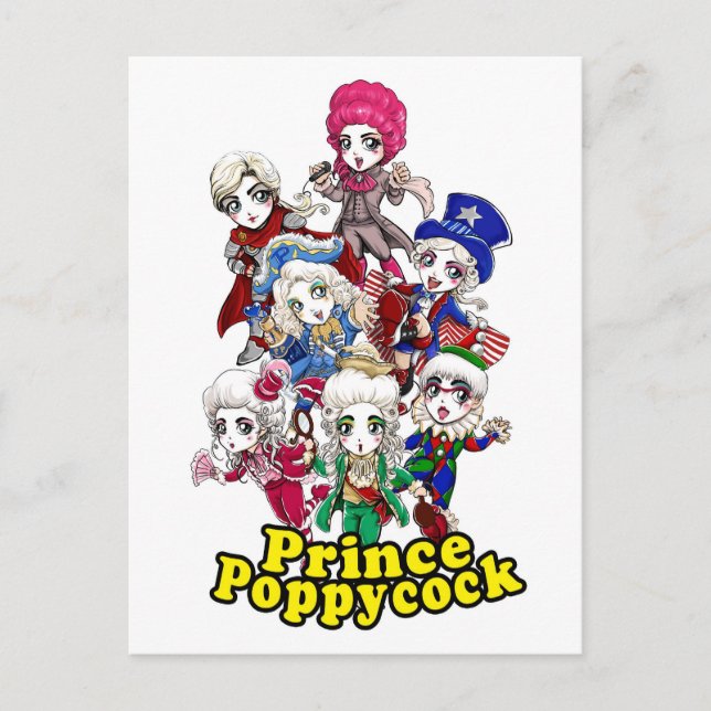 Poppycock Party Postkarte (Vorderseite)