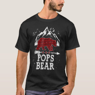 Pops Bär Weihnachten Pyjama Kariert Büffel Familie T-Shirt