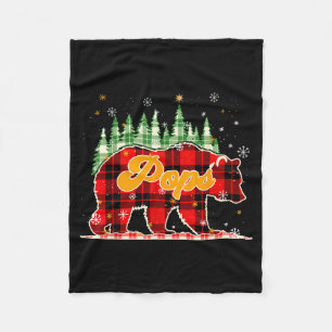 Pops Bär Weihnachten Rot Schwarz Kariert Familie P Fleecedecke