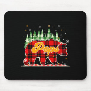 Pops Bär Weihnachten Rot Schwarz Kariert Familie P Mousepad