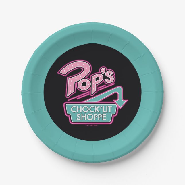 Pops Chock'Lit Shoppe Pink-Logo Pappteller (Vorderseite)