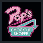 Pops Chock'Lit Shoppe Pink-Logo Poster<br><div class="desc">Riverdale | Pops Chock'Lit Shoppe Logo in Rosa und Blau.</div>
