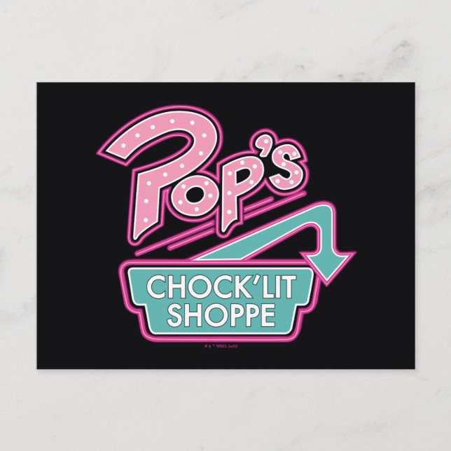 Pops Chock'Lit Shoppe Pink-Logo Postkarte (Vorderseite)