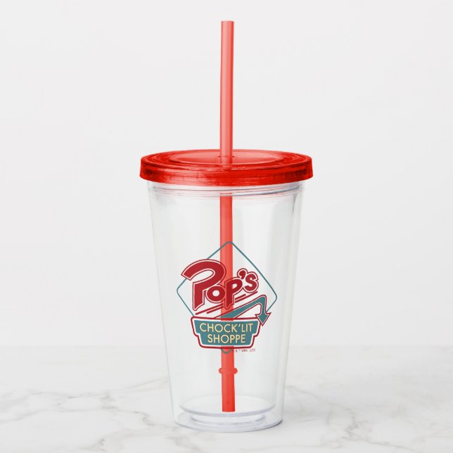 Pops Chock'Lit Shoppe Rotes Logo Acryltrinkbecher (Vorderseite)