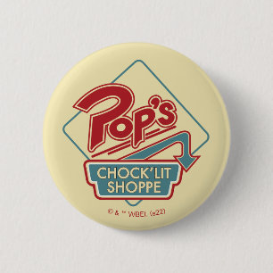 Pops Chock'Lit Shoppe Rotes Logo Button
