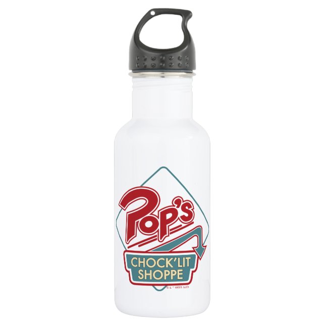 Pops Chock'Lit Shoppe Rotes Logo Edelstahlflasche (Vorderseite)