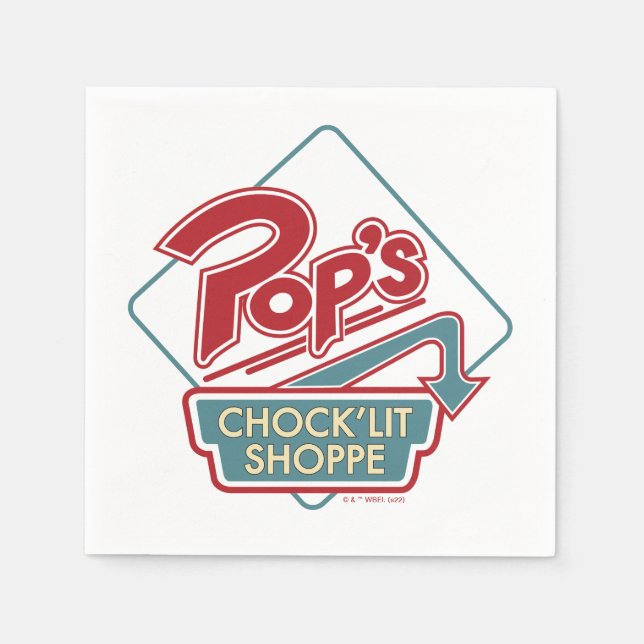 Pops Chock'Lit Shoppe Rotes Logo Serviette (Vorderseite)