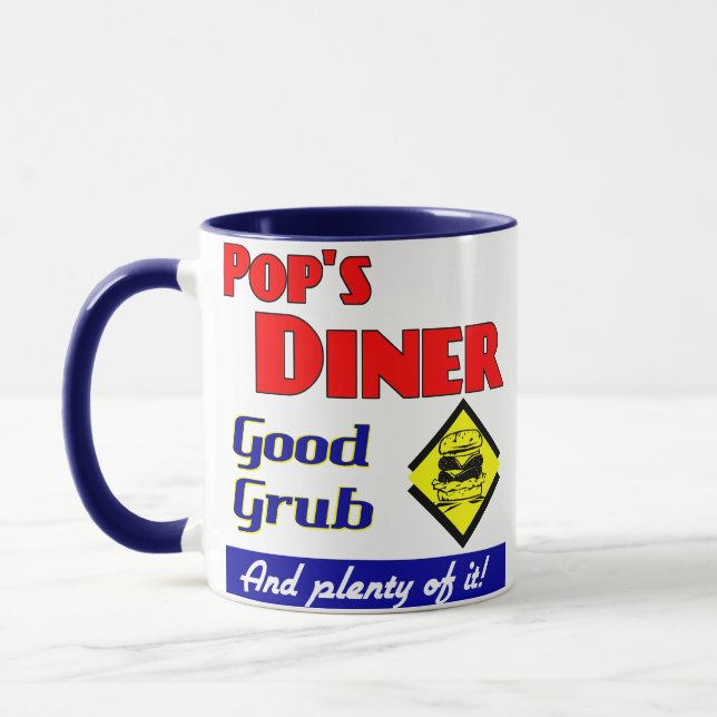 Pops Diner Kitchen Art Kaffeetasse (Links)